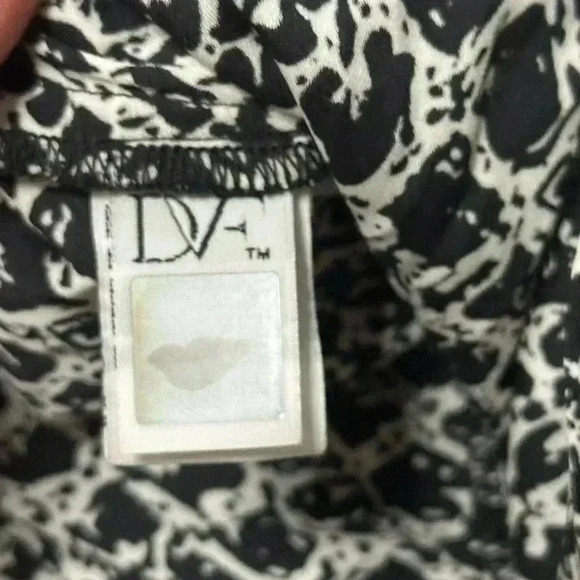 Diane Von Furstenberg Sleeveless JUMPSUIT Silk SIZE 4 BLACK White - Picture 7 of 8